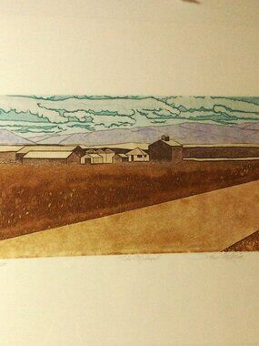 VINTAGE PAPER PRINT BY ARTIST ANE MARIA TITLED "THE MIDWEST" NUMBERED AND SIGNED